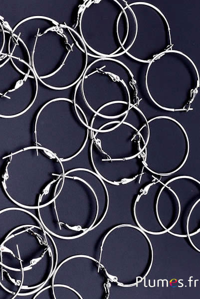 Supports pour boucles d'oreilles - diam. 30 mm - argenté